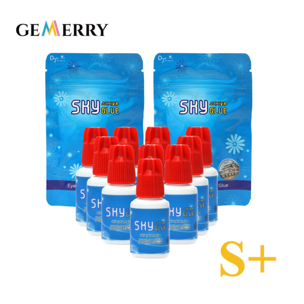 10 Bottles Sky S Glue Eyelash Extension Glue False Lash Strong Adhesives Retention 7 Weeks No Irritation Eyelash Glue Wholesale